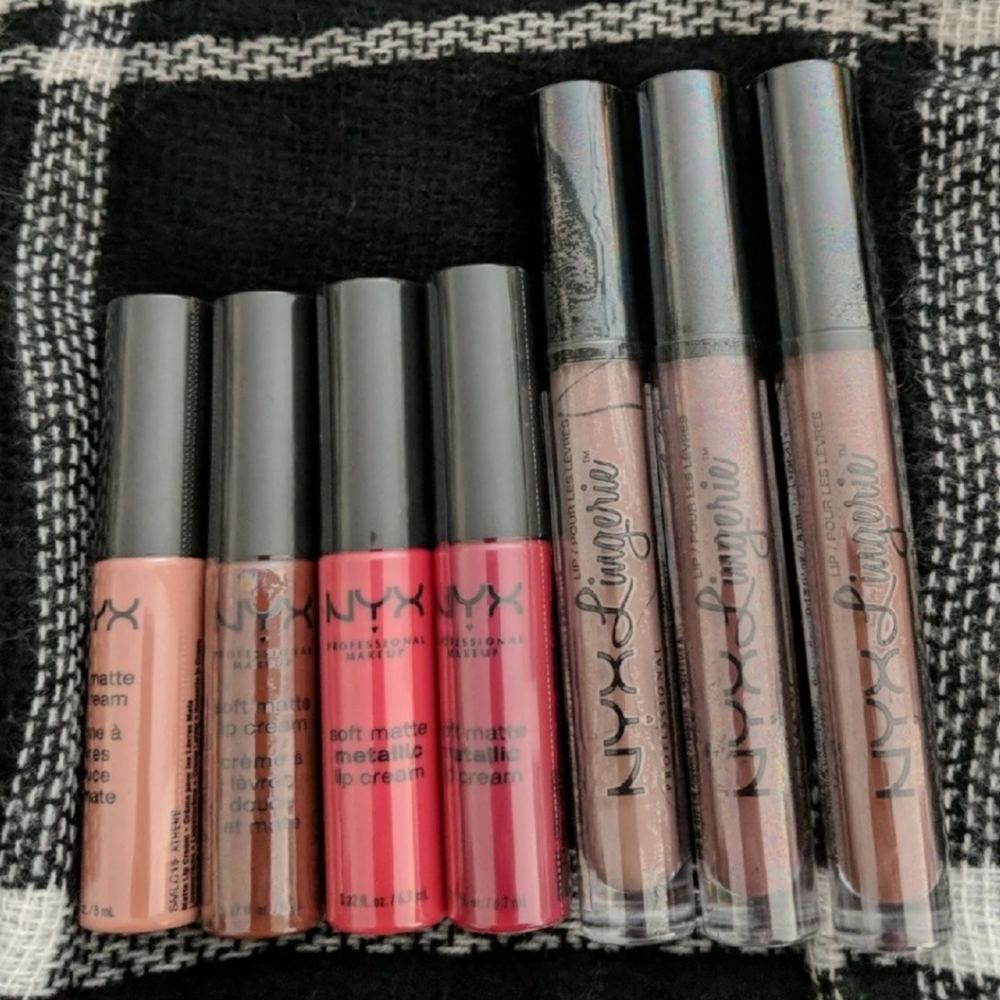 NYX Soft Matte Lip Cream, Metallic and Lingerie